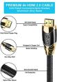 IBRA 7.5M HDMI HIGH SPEED CABLE V2.0/1.4A 18GBPS 2160P 3D TV PS4 SKY HD 4K@60HZ ULTRA HD ETHERNET AUDIO RETURN VIRGIN BT PC LAPTOP NYLON BRAIDED- IBRA BLACK GOLD ORIGINAL UK STOCK. 