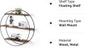 Wall Shelf Round Floating Shelves Sturdy Wood Metal Decorative Shelf for Living Room Bedroom Bathroom Kitchen Office, Color Black -Size 19.6″ Approximately Customize by HB Steel Fixerr. 