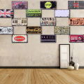 Metal Wall Painting Retro Car Number Metal License Plate Decor. 