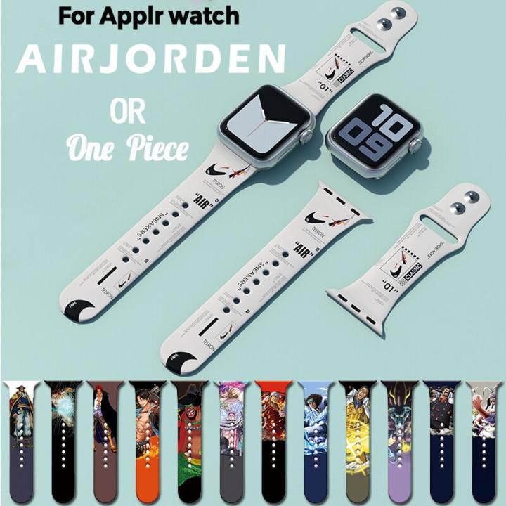 For Appll e watch 7 series 45mm 41mm One Piece comics Fashion Print Design Strap FOR i watch SE 6 5 4 3 2 1Series 38 40mm&42 44mm