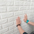 Happy life Self adhesive wallboard bathroom 3D foam decorative wallpaper waterproof and moisture-proof design home decoration wall sticker. 