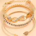 Rhinestone Bracelet - 3Pcs/Set Gothic Rhinestone Infinity Cute Trendy Bracelets for Women & Girls. 