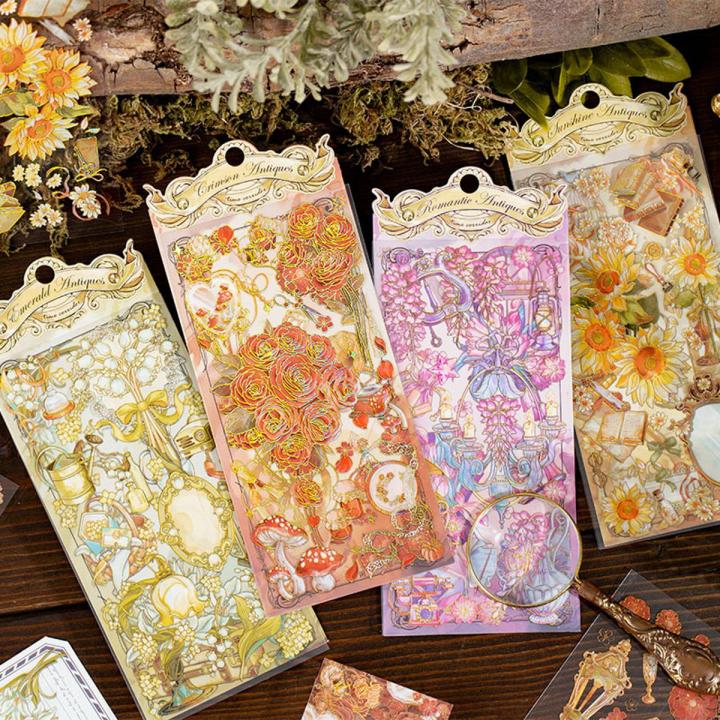 RHS Online 2PCS Time Corridor Series Bronzing PET Stickers Album Diary ...