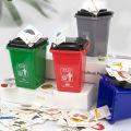 Bocotoer Mini Dustbin Mini Trash Can Rubbish Storage Bin with Flip Lid Garbage Sorting Game Toy for Kids with Letter Stickers,Pack of 4. 