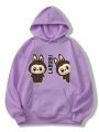 Labubu Printed Girls and Women Printed Kangaroo Hoodie with Drawstring Pocket, Long Sleeve, Winter Wear, Export Quality. 