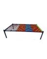 Fixed Bed - Blue Fixed Iron Charpai (baby size). 