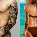 Large Full Arm Sleeve Temporary Tattoo Stencil Sticker Body Art 3D Waterproof. 