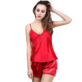 Nighty New Shorts Style Ladies Night Suit For Women Red Colour Short Trouser And Shirt. 