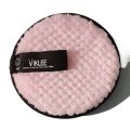 Best Reusable Microfiber Makeup Remover Pads and facial Puffs cleaning makeup chin Brown, Pink and Black color. 