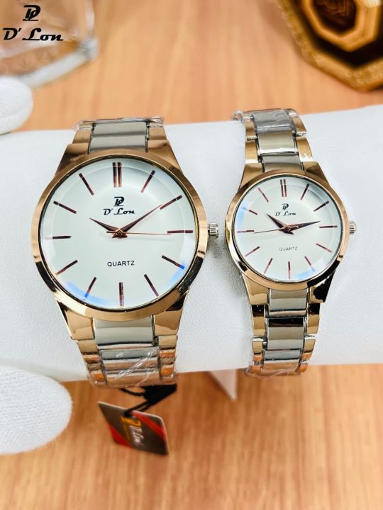 Push Set Watch D LON Couple Watch Set | Stainless Steel Chain, Push Lock | Premium ...
