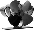 Mini Stove Fan 4 Blade Stove Fan Heat Powered Fan, Silent Operation/Eco Friendly/Efficient Heat Distribution for Wood/Log Burner/Fireplace. 