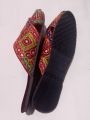 Maroon  velvet  Embroidery chapal for girls.  Peshawari Embroidered flat Ladies Chappal.Black velvet handcrafted  Embroided half kheri for girls and womens.Embroidery Slipper suit matching colours shoes for girls. 