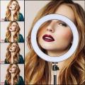 Selfie Ring Light With Stand 26cm/10inch Studio Light Dimmable 3 Modes Photography Lighting. 