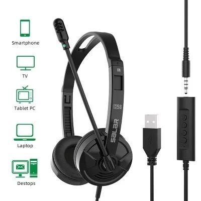 Salar H58 PC Wired Business Headphones USB Jack