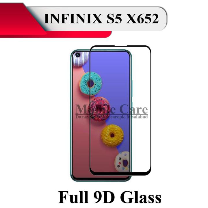 Infinix S5,X652 Full Black 9D|5D|6D|10D|11D|21D Tempered Glass Screen Protector Full Glue Edge To Edge For Infinix S5 X652