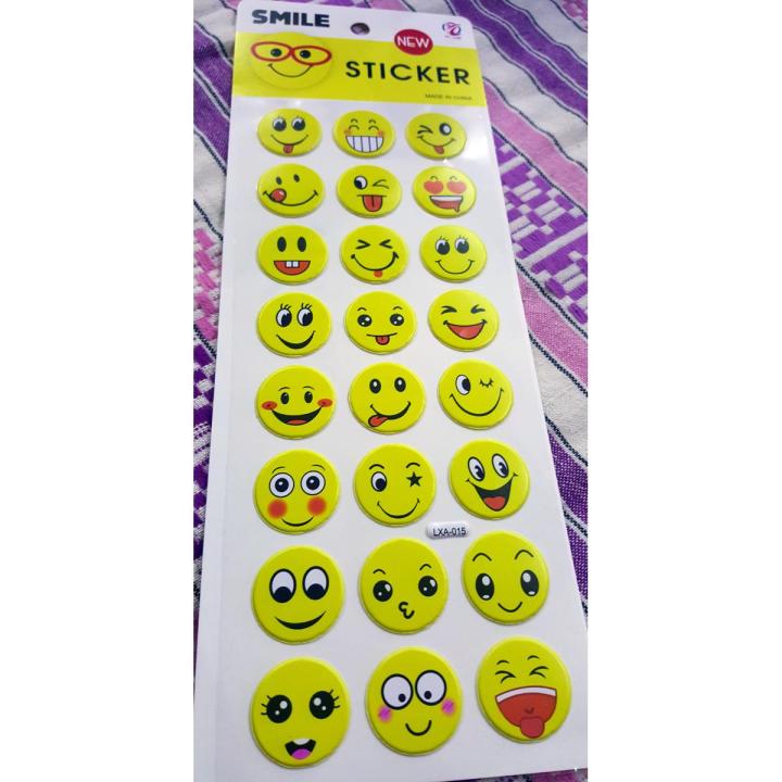 Pack of 24 Smiley Smile Emoji Stickers