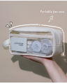 Transparent Pen Bag Ins Style Milk Salt Portable Storage Bag / Waterproof Large Capacity High Color Value Stationery Storage Box 1Pcs. 