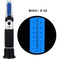 Handheld Brix 0-32% Refractometer Sugar Meter Fruit Sugar Meter Sugar Tester Saccharimeter Sugar Content Test. 