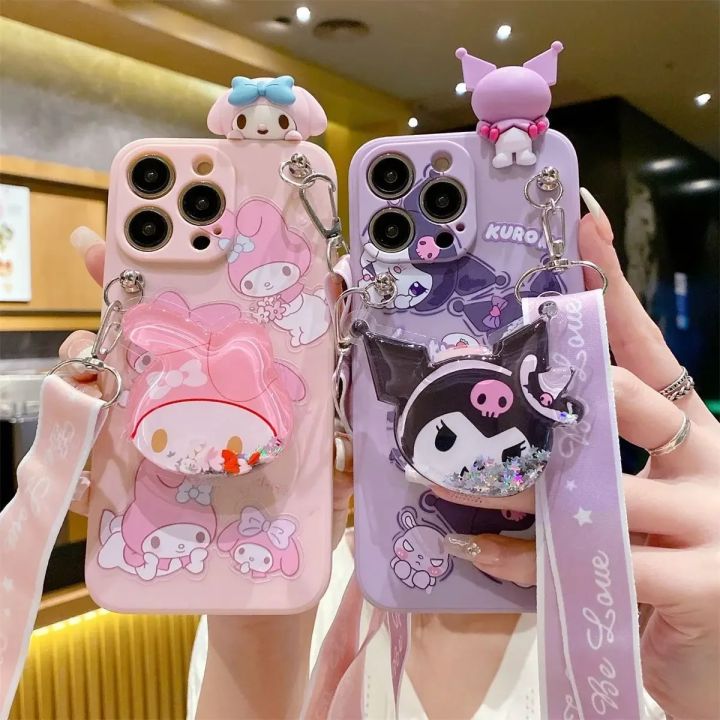 Sanrio Kuromi My Melody Phone Cases For iPhone 15 14 13 12 11 Pro Max Mini XR XS MAX 8 X 7 SE Plus Anti-drop Soft Silicone Cover