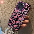 Retro Leopard Print Case for Infinix Hot 40i 30i 11 10 30 9 Pro Play Tecno Spark GO 2024 10 20 Pro 20C 10C Smart 8 5 7 6 Pro Plus Pop 7 8 Note 12 G96 30 40 Pro Doodle Red Lips Case. 