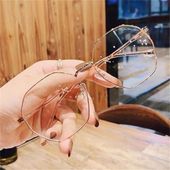 Optical Sunglasses Fashion Ins Trend Octagonal Anti-Blue Light Glasses Uv400 Protection Anti-Blue Light Vintage Eyeglasses for Computer Outdoor Travel Daily Wear Fashion Accessory Women Office Use