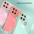 Biruiqu for Realme C21Y  Back Cover Luxury 6D Plating Frame Shiny Bling Phone Pounch Soft Silicone Square Phone Case. 