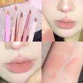 Lady Plump Lips Contour Pen / Flat Design Velvet Matte Lip Liner Pen / Women Lip Cosmetics / 5 Colors Smooth Velvet Lipliner Pencil / Waterproof Non-stick Cup Lipstick. 