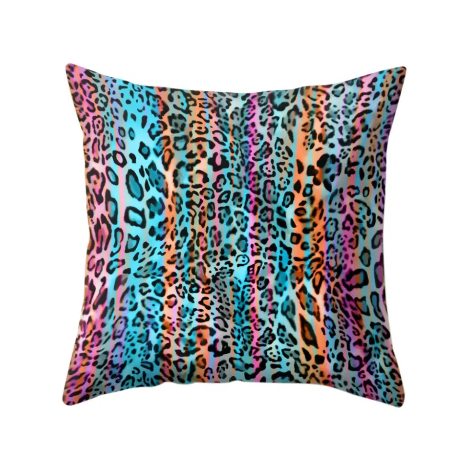 Leopard Print Pillow Case Cushion Cover Sofa Bedroom Car Cafe Office Decoration Daraz.pk