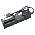 Battery Charger USB 1 Slot Universal Quick Charging Rechargeable Battery Charger for 18650 26650 14500 16340 ABS. 