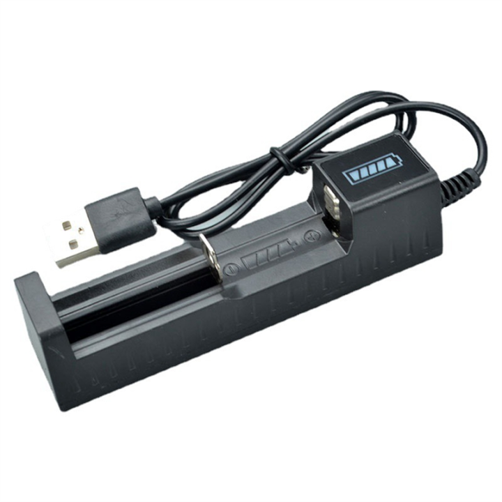 Battery Charger USB 1 Slot Universal Quick Charging Rechargeable Battery Charger for 18650 26650 14500 16340 ABS