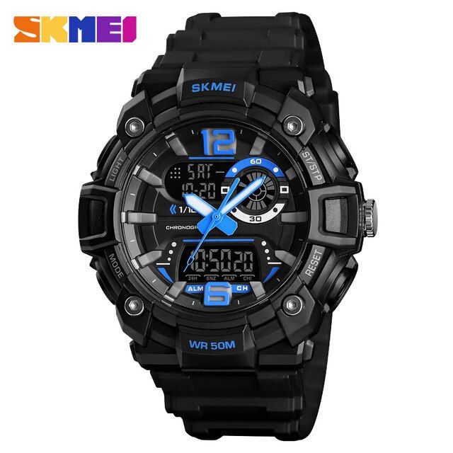 SKMEI Dual Time Display Multi Function Rubber Straps Sport Wrist