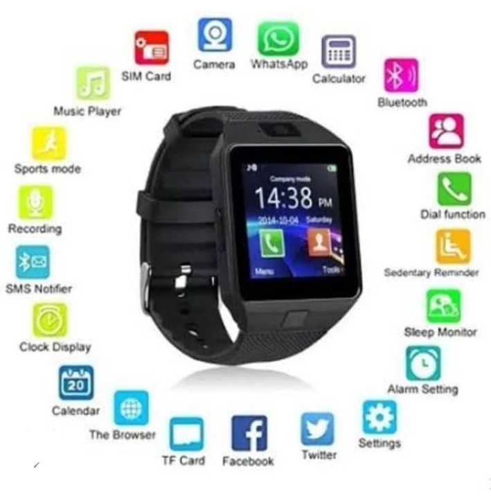 DZ09 Android Smart Mobile Watch Smart Clock Support Tf Sim Camera Men Women Sport Bluetooth Wristwatch For Samsung Huawei Xiaomi Android Phone Daraz .pk