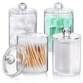 Qtip Holder Dispenser for Cotton Ball, Cotton Swab Apothecary Jar with Lids for Bathroom Canister Storage Organization A. 