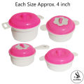 Barbie Kitchen Set 8 Pcs Cookware Toy For Kids Girls - 4 Pcs Plastic Cooking Pots With 4 Pcs Plastic Cuterly - Approx. 4 Inch - Pink. 