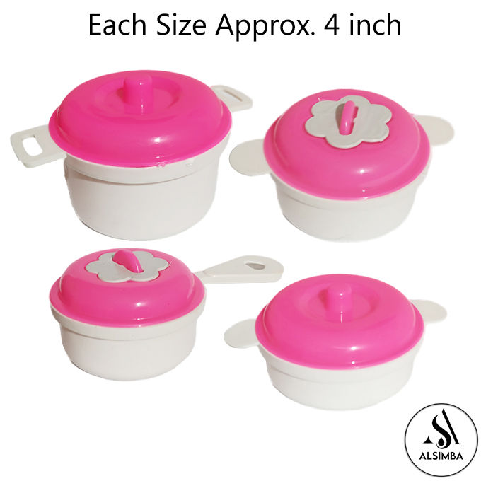 Barbie%20Kitchen%20Set%208%20Pcs%20Cookware%20Toy%20For%20Kids%20Girls%20-%204%20Pcs%20Plastic%20Cooking%20Pots%20With%204%20Pcs%20Plastic%20Cuterly%20-%20Approx.%204%20Inch%20-%20Pink%20-%20Image%203