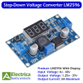 LM2596 3A Step Down Buck Converter Module LM-2596 Voltmeter Display Circuit Lm2596 Digital Buck Converter by Electrica. 