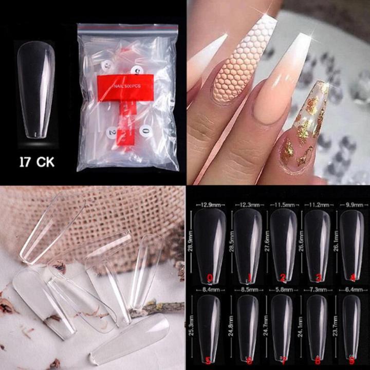 20pcs/10 sizes Nail Art Natural French Acrylic half cover french coffin nail tip