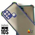 Infinix Hot 10S - Matte Translucent Shockproof Hybrid Armor Back Case cover - Camera Protection Case. 