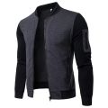 Designer Black Zipper Contrast Sleeves Jacket For Men. 