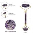 Natural Jade Roller Scraper Massager Amethyst Facial Crystal Massage Roller Gua Sha Face Jade Stone Skin Care Tools For Body. 