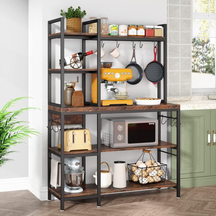 Open Kitchen Racks Unique & Versatile 5-Tier Kitchen Rack, Microwave Stand, Open Display ...