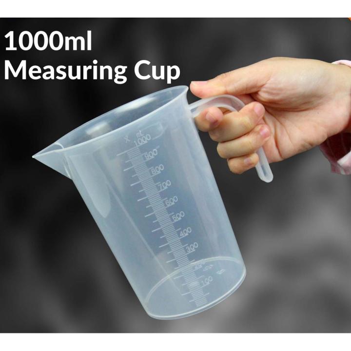 Clear Plastic Graduated Measuring Jug for Baking Beaker Liquid Measure Jug Cup Container 1000ml 500ml 250ml