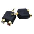 Phono Splitter Joiner Adapter 2 RCA Sockets to 1 RCA Phono Plug Phono AV Audio Video Y Splitter Adaptor Converter. 