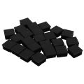 QUANBU 48 Pcs 30mm x 30mm Plastic Ribbed Square End Caps Tube Insert Black. 