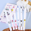 6pcs Kawaii Cartoon Kuromi Writing Pen Cute Stationery Quick Drying Gel Pen SUPER BABY. 