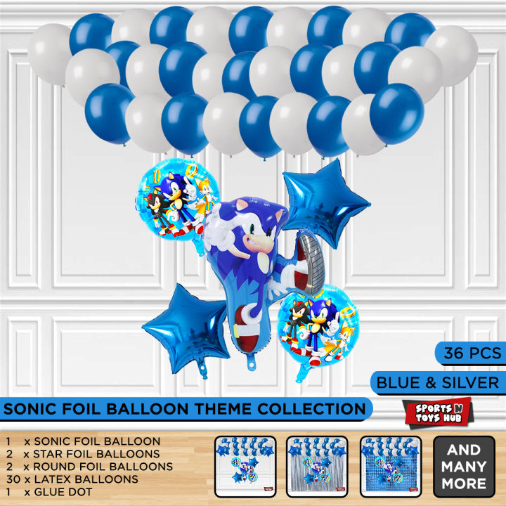 Sonic Foil Balloon Theme Collection Set, Super Heroes Game Fans Balloons Hedgehog Games, Birthday Party Decorations, Games Themes,  Kids Supershape Infltabale Toys Cartoon Character The- Super Hedgehog Ballon Decor Supplies Boys, Girls : SH1ypfB3