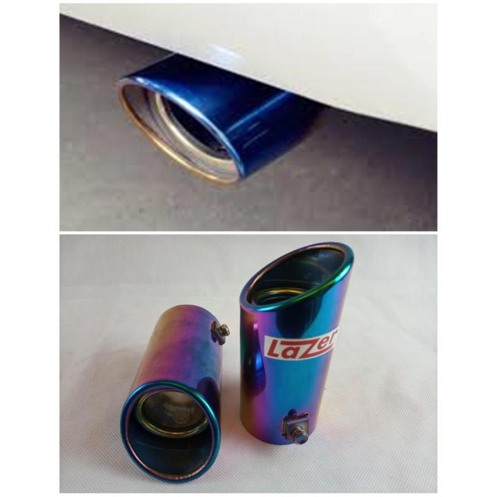 Car Rear Exhaust Pipe Cylincer Stainless Steel Silencer Cover Blue Burnt China For Corolla , Civic, City and All Other These Sizes Car