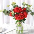 Artificial Rose Flower Red Silk Roses Pack of 10 (Red). 