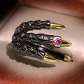 New teel Ring -Eagle Dragon Claw Halloween kull Ring -Men' Domineering Opening Rock  Jewelry. 