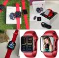 Original HW12 Smart Watch 38-40mm Full Screen With Rotating Key Heart Rate Monitor Fitness Tracker BT Make Calls (Red). 